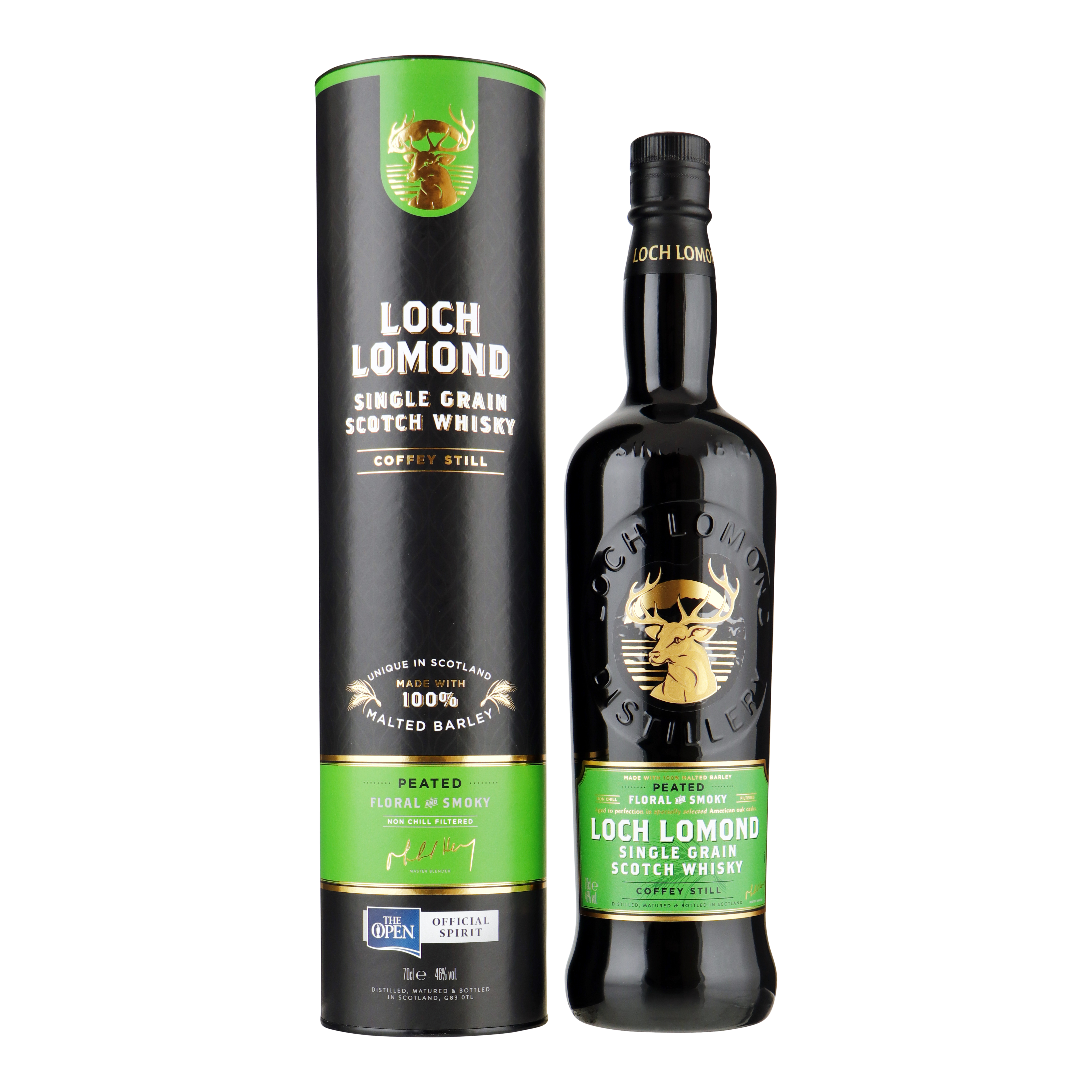 Deze uitstekende single grain scotch whisky wordt uitsluitend gemaakt van zwaar geturfde gemoute gerst in de moutkamer van de Loch Lomond Distillery. Vervolgens wordt het gerijpt in een combinatie van first en refill bourbonvaten uit de eigen kuiperij van Loch Lomond.

Proefnotitie:
Neus: Kruidnagel, vanille en zwarte bes.
Smaak: Zoet pittige turf, groene appel, limoen, citrus en anijs.
Afdronk: Frisse en droge afdronk met turfrook.

<strong>€30,49</strong>